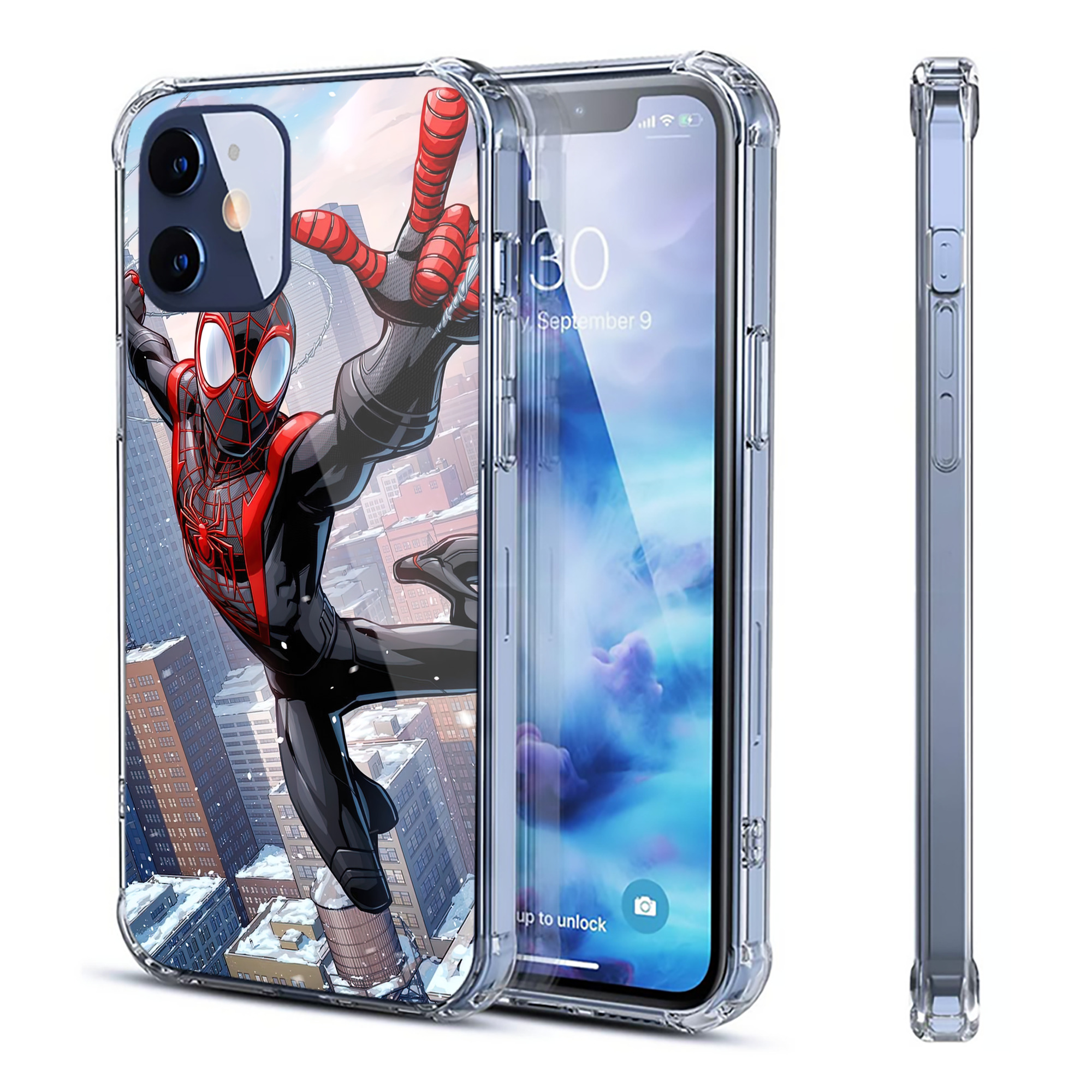 （画像用） Spider Man スパイダーマン 【iPhone 12シリーズ対応】透明スマホケース（クリアソフトケース）